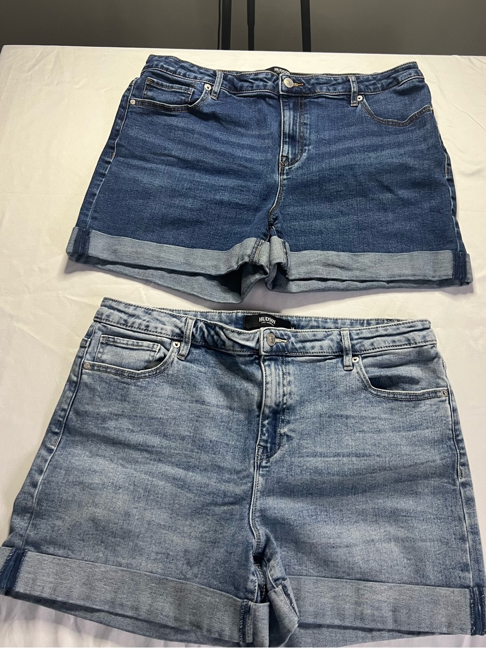 Hudson Jeans Women's Two-Pack Denim Shorts — Dark Blue & Light Blue